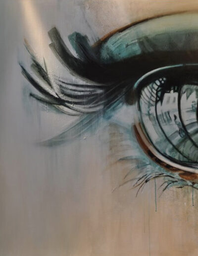 Schilderij van Saskia van Dijk, 'Panorama', uit de collectie van Galerie Aan de Amstel in Naarden.