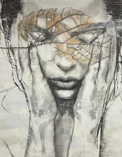 Schilderij van Saskia van Dijk, 'Till the Veins Are Left', uit de collectie van Galerie Aan de Amstel in Naarden.