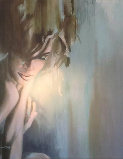 Schilderij van Saskia van Dijk, 'To Touch', uit de collectie van Galerie Aan de Amstel in Naarden.